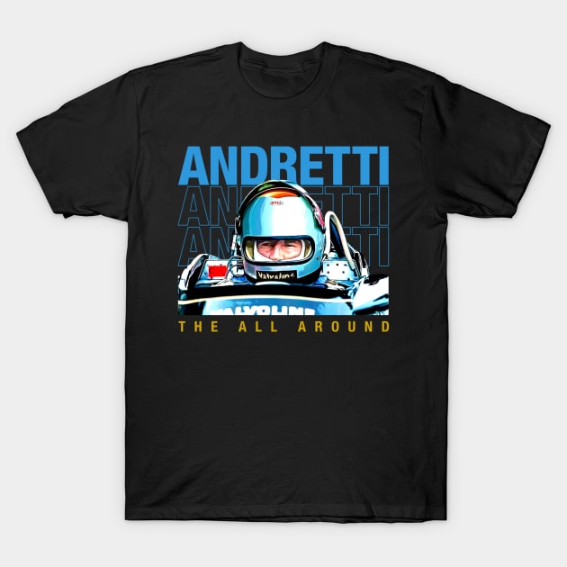 Mario Andretti 1978 Champion Retro T-Shirt by stevenmsparks